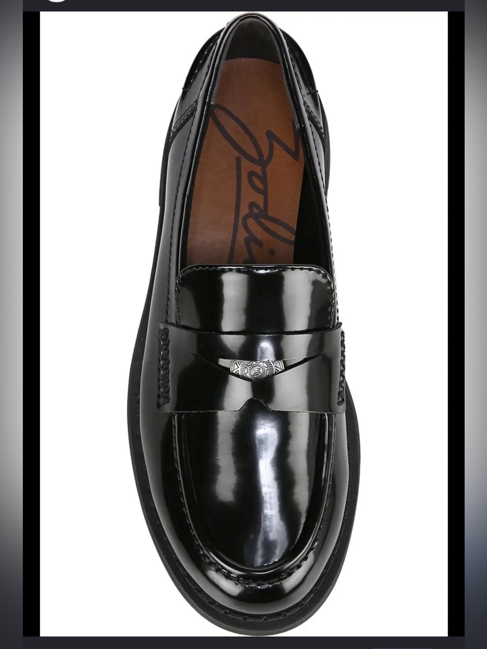 ZODIAC HUNTER Black Patent Leather Penny Loafer with Silver Accent SZ 9